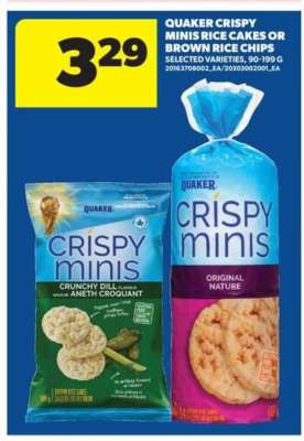 Quaker Crispy Minis Rice Cakes or Brown Rice Chips