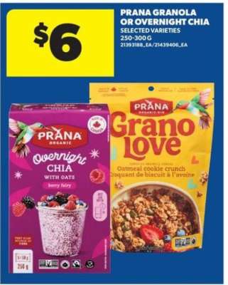 Prana Granola or Overnight Chia