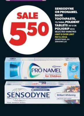 SENSODYNE OR PRONAMEL BASE TOOTHPASTE