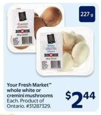 Your Fresh Market™ whole white or cremini mushrooms