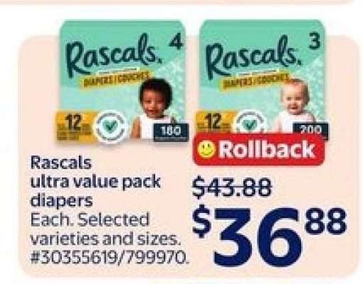 Rascals ultra value pack diapers