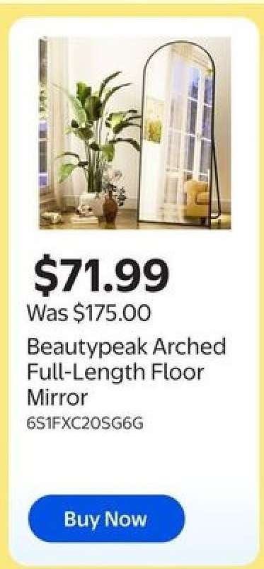 Beautypeak Arched Full-Length Floor Mirror