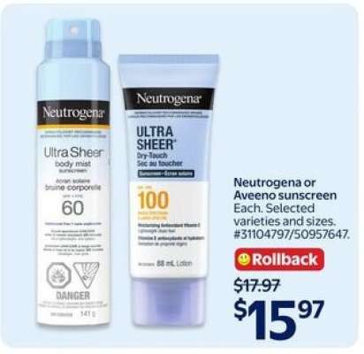 Neutrogena or Aveeno sunscreen