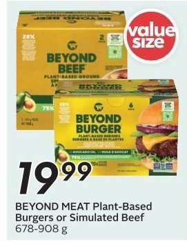 BEYOND MEAT Plant-Based Burgers or Simulated Beef