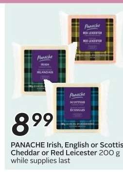PANACHE Irish, English or Scottish Cheddar or Red Leicester