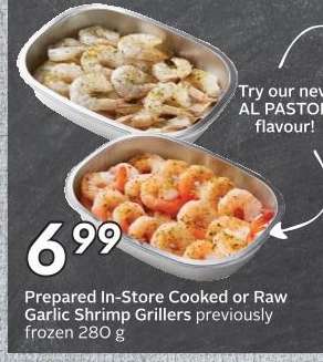 Prepared In-Store Cooked or Raw Garlic Shrimp Grillers