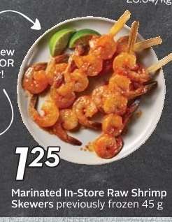 Marinated In-Store Raw Shrimp Skewers
