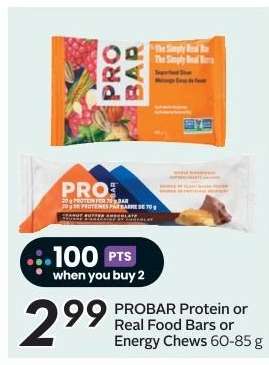 PROBAR Protein or Real Food Bars or Energy Chews