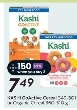 KASHI GoActive Cereal or Organic Cereal