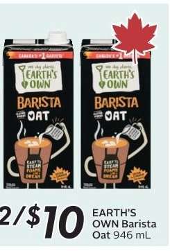 EARTH'S OWN Barista Oat 946 mL