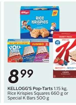 KELLOGG'S Pop-Tarts, Rice Krispies Squares, Special K Bars