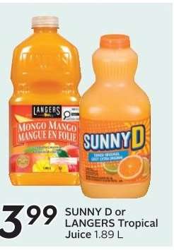 SUNNY D or LANGERS Tropical Juice
