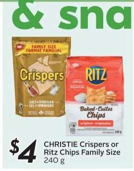 CHRISTIE Crispers or Ritz Chips Family Size