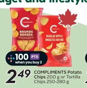 COMPLIMENTS Potato Chips or Tortilla Chips