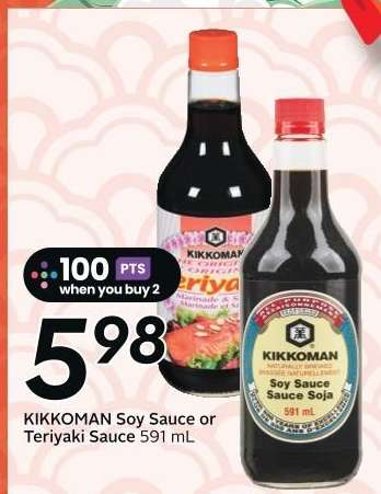 KIKKOMAN Soy Sauce or Teriyaki Sauce