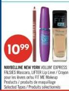 MAYBELLINE NEW YORK VOLUM' EXPRESS FALSIES Mascara, LIFTER Lip Liner / Crayon pour les lèvres et/ou FIT ME Makeup Products