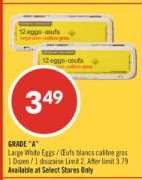 GRADE "A" LARGE WHITE EGGS