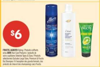 FRUCTIS, ALBERTO Styling / Dove Hair Care Products