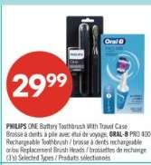 PHILIPS ONE BATTERY TOOTHBRUSH WITH TRAVEL CASE