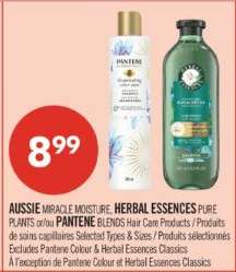 AUSSIE MIRACLE MOISTURE, HERBAL ESSENCES PURE PLANTS or/or PANTENE BLENDS Hair Care Products