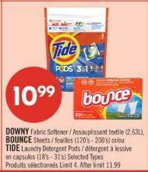 DOWNY Fabric Softener / BOUNCE Sheets / TIDE Laundry Detergent Pods