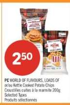 PC WORLD OF FLAVOURS, LOADS OF or/ou Kettle Cooked Potato Chips