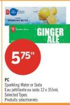 PC Sparkling Water or Soda