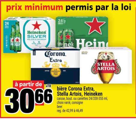 bière Corona Extra, Stella Artois, Heineken