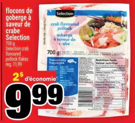 FLOCONS DE GOBERGE À SAVEUR DE CRABE SELECTION