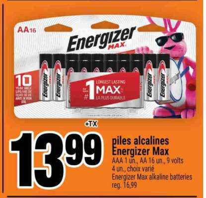 piles alcalines Energizer Max