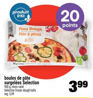 boules de pâte surgelées Selection