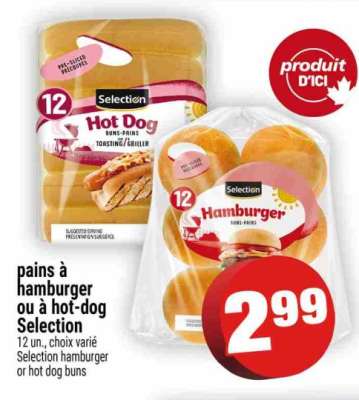 Pains à Hamburger ou à Hot-Dog Selection