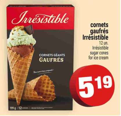 cornets gaufrés Irrésistible