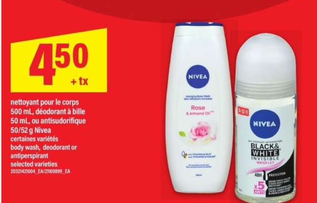Nivea Body Wash, Deodorant or Antiperspirant