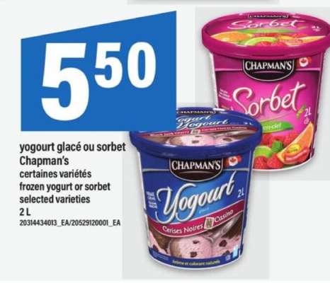 Chapman's Yogourt Glacé ou Sorbet