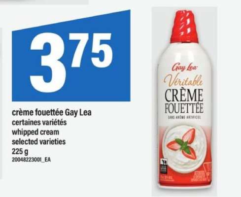 crème fouettée Gay Lea
