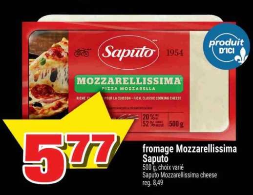 fromage mozzarellissima Saputo