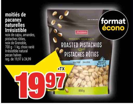 moitiés de pacanes naturelles Irrésistible