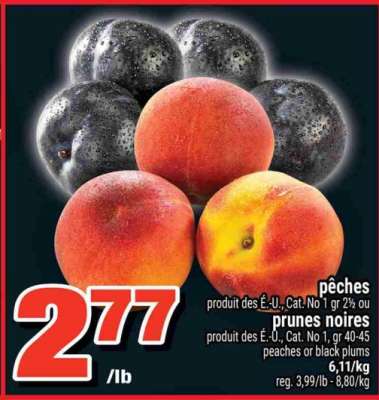 pêches ou prunes noires