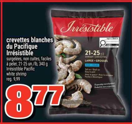 CREVETTES BLANCHES DU PACIFIQUE IRRÉSISTIBLE
