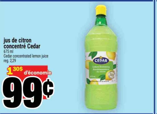 jus de citron concentré Cedar