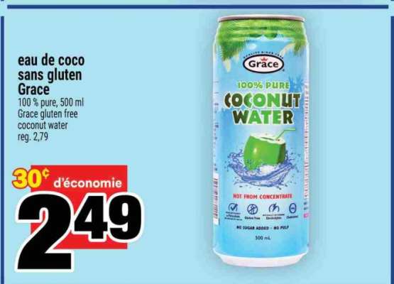 eau de coco sans gluten Grace