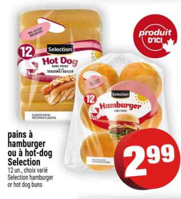 Pains à Hamburger ou à Hot-Dog Selection