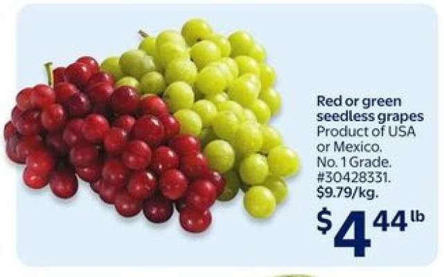 RED OR GREEN SEEDLESS GRAPES