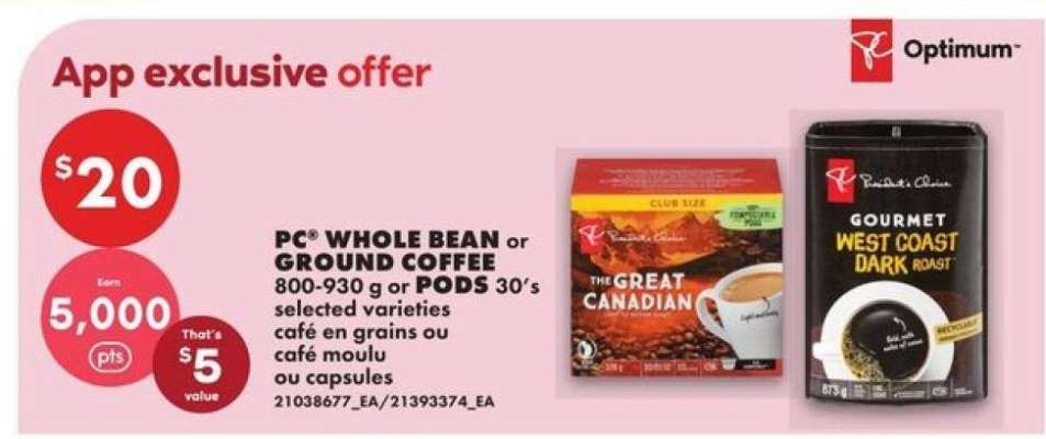 PC Whole Bean or Ground Coffee