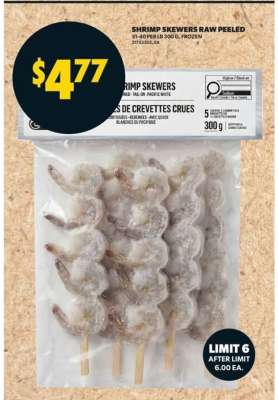 Shrimp Skewers Raw Peeled