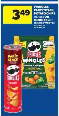 Pringles Party Stack Potato Chips or Mingles