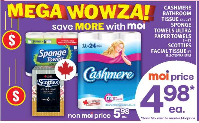 Cashmere Bathroom Tissue, Sponge Towels Ultra Paper Towels, Scotties Facial Tissue