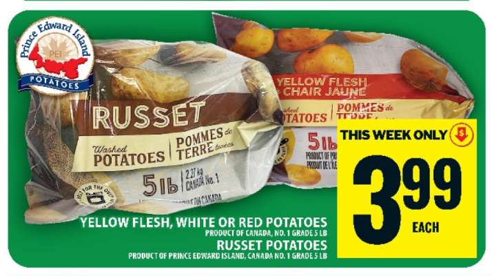 Yellow Flesh, White or Red Potatoes / Russet Potatoes