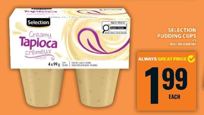 Selection Creamy Tapioca Pudding Cups